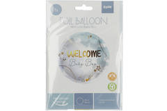 Palloncino foil Welcome Baby Boy Blu - 45 cm 2