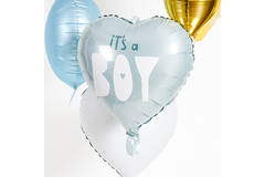 Folieballon Hartvormig It's a Boy Blauw - 45 cm 4