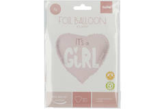 Balon foliowy w kształcie serca It's a Girl różowy - 45 cm 2