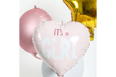 Balon foliowy w kształcie serca It's a Girl różowy - 45 cm 4
