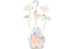 Cupcake Decoration Set Unicorns & Rainbows - 12-piece 1