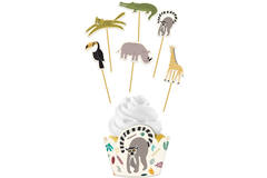 Cupcake Decoratie Set Zoo Party - 12-delig 1