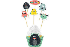 Set di decorazioni per cupcake Monster Bash - 6 set