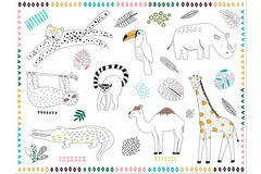 Tovagliette da colorare Zoo Party - 6 pezzi