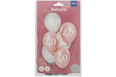 Palloncini Glossy Pink 40 Anni 23cm - 6 pezzi 2