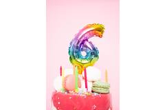 Foil Balloon Cake Topper Rainbow Number 5 - 13cm 2