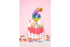 Foil Balloon Cake Topper Rainbow Number 2 - 13cm 4