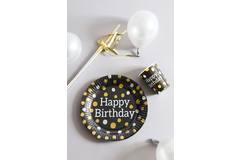 Bicchieri Glossy Black 'Happy Birthday' 250ml - 8 pezzi 2